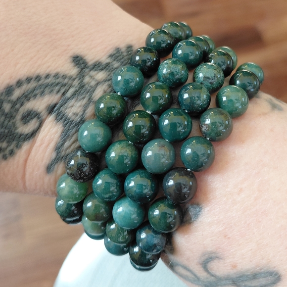 Moss Agate Beaded Bracelet - Picture 8 of 8